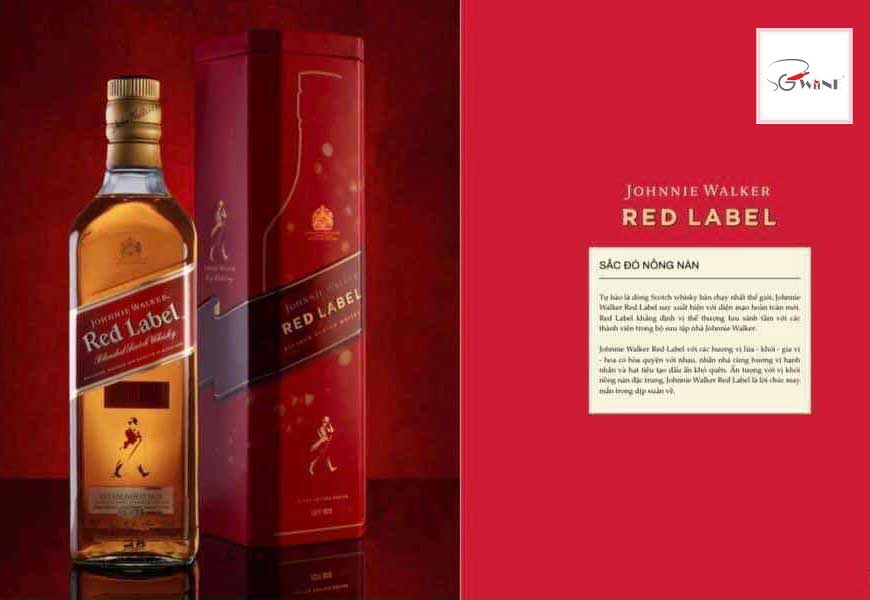 Sắc đỏ nồng nàn của rượu Johnnie Walker Red Label hộp quà tết 2021