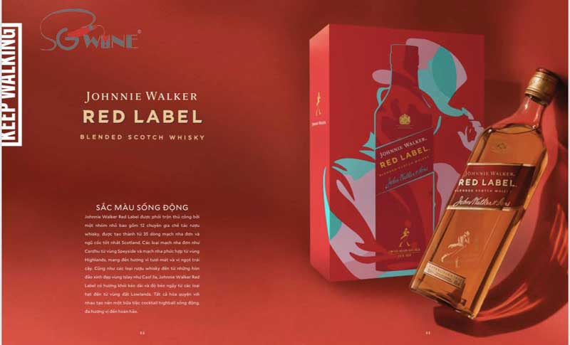 Sắc đỏ nồng nàn của rượu Johnnie Walker Red Label hộp quà tết 2022